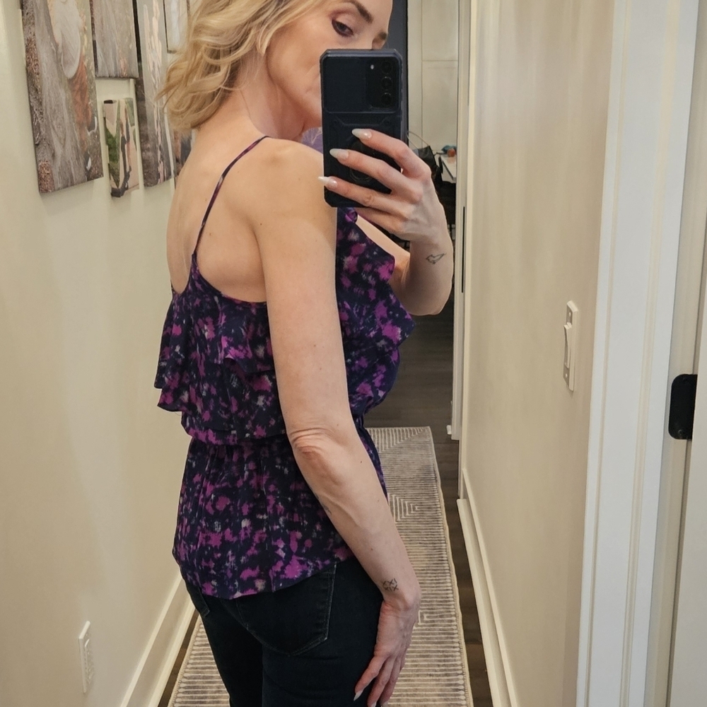 NWT Rebecca Taylor 100% Silk Floral Top - Size 4 - Picture 3 of 13